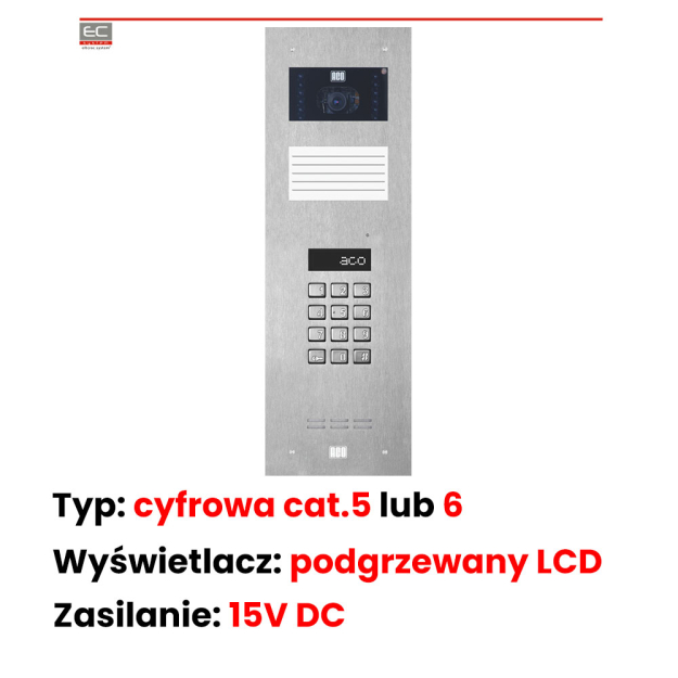 INSPIRO 11+ - Centrala Master, zamek szyfrowy, lista lokatorów, kamera kolorowa 2.8mm, 1020 lokali - ACO | INSPIRO 11+