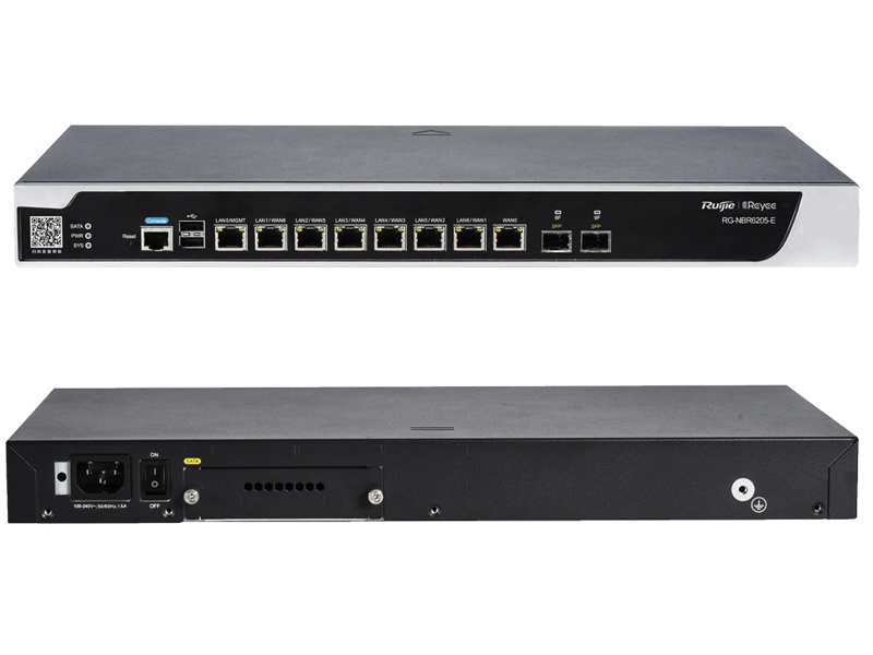 RG-NBR6205-E - Router gigabitowy 8+2, 8x10/100/1000 Base-T + 2xSFP, 1xHDD - Reyee by Ruijie | RG-NBR6205-E