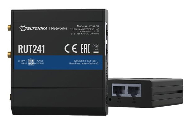 RUT241 - Przemysłowy Router Mobilny WiFi 4G/LTE, 2x 10/100Mbps - TELTONIKA | 4779027312149