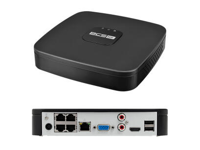 BCS-L-SNVR0801-4KE-8P - Rejestrator IP 8-kanałowy, do 8Mpx, 1xHDD, H.265 - BCS LINE | BCS-L-SNVR0801-4KE-8P