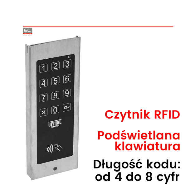 5025/ZK-RF - dotykowy moduł zamka kodowego z czytnikiem RFID (autonomiczny) - MIWI-URMET | 5025/ZK-RF
