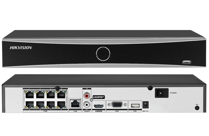 DS-7608NXI-K1/8P - Rejestrator IP 8-kanałowy, do 12Mpx, 1x HDD, 8x PoE, AcuSense - Hikvision | 6931847175054