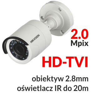DS-2CE16D1T-IR - Kamera tubowa 2.0 Mpix HD-TVI 2.8mm IR 20m - HIKVISION | DS-2CE16D1T-IR