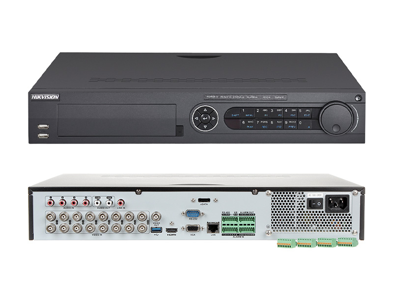 DS-7316HQHI-K4 - Rejestrator hybrydowy, 16-kanałowy, H.265+, CVI, TVI, AHD, CVBS + 8 dodatkowych kanałów IP - HIKVISION | 6954273652777