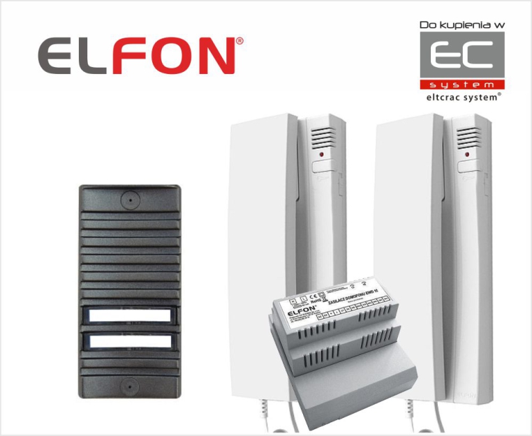 M2 AU1 - Zestaw domofonowy z zasilaczem i 2 unifonami A-U1 - Elfon | 5905668417854
