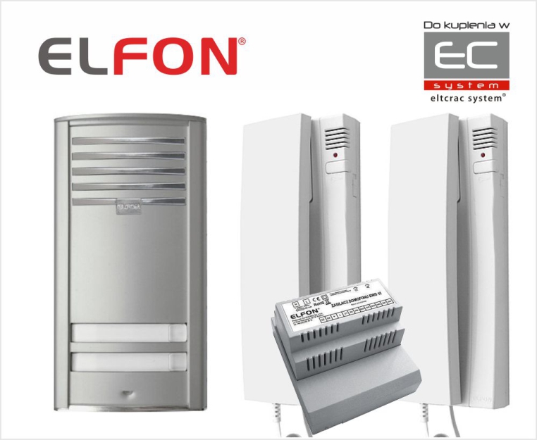 Pi2 AU1/3 Zestaw domofonowy z zasilaczem i 2 unifonami A-U1/3 - Elfon | 5905668417946