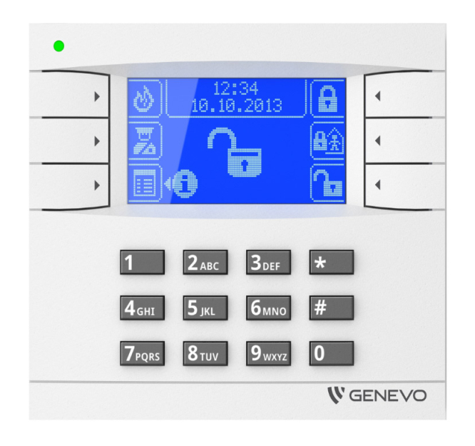 LCD WH-BL - Manipulator graficzny LCD do central PRiMA - GENEVO | LCD WH-BL