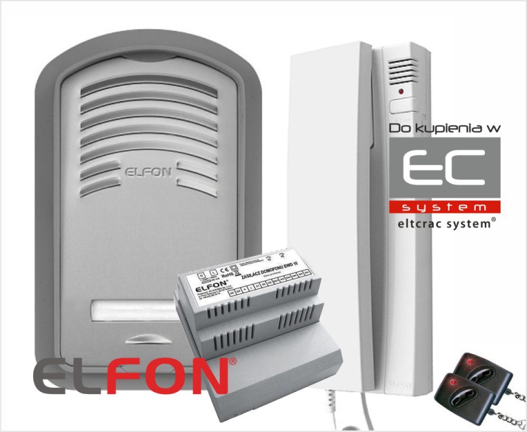Z1 AU1-RL Zestaw domofonowy z zasilaczem, unifonem A-U1 i kluczem radiowym - Elfon | 5905668417977