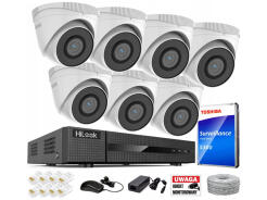 Zestaw do Monitoringu IP 5Mpx 7 Kamer IPCAM-T5 - HiLook by Hikvision | IPCAM-T5 + NVR-8CH-5MP/8P
