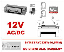 1410RF-12AC/DC - Elektrozaczep 12VAC/DC symetryczny, radialny do drzwi aluminiowych - Lockpol | 1410RF-12AC/DC