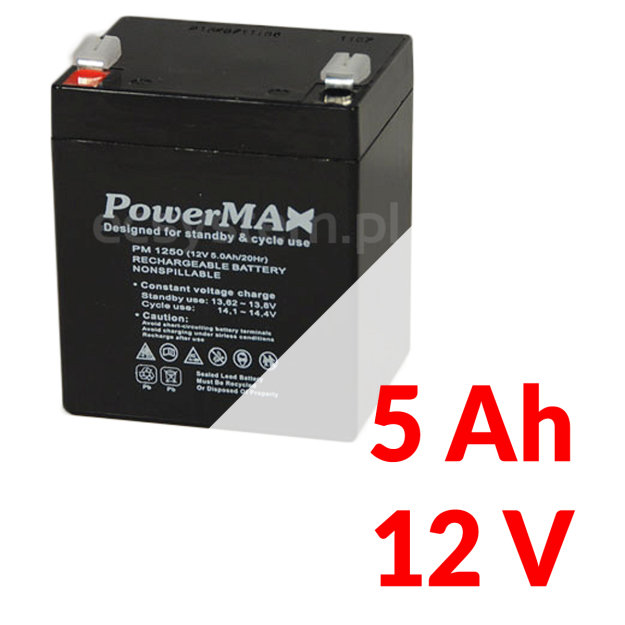 PM 1250 - Akumulator PowerMAX 5Ah 12V - MaxBat | PM 1250