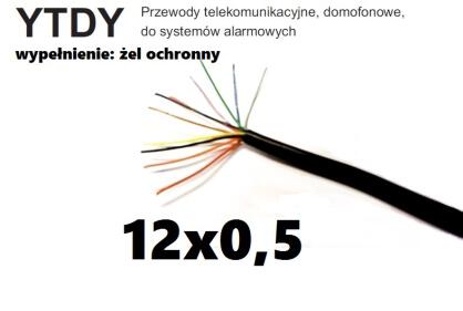 Przewód alarmowy YTDY 12x0,5mm żelowany