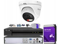 Zestaw do monitoringu TurboHD, 1 kamera Hybrid Light 5Mpx, rejestrator 4ch - HiLook by Hikvision | TVICAM-T5M-20DL + DVR-4CH-4MP