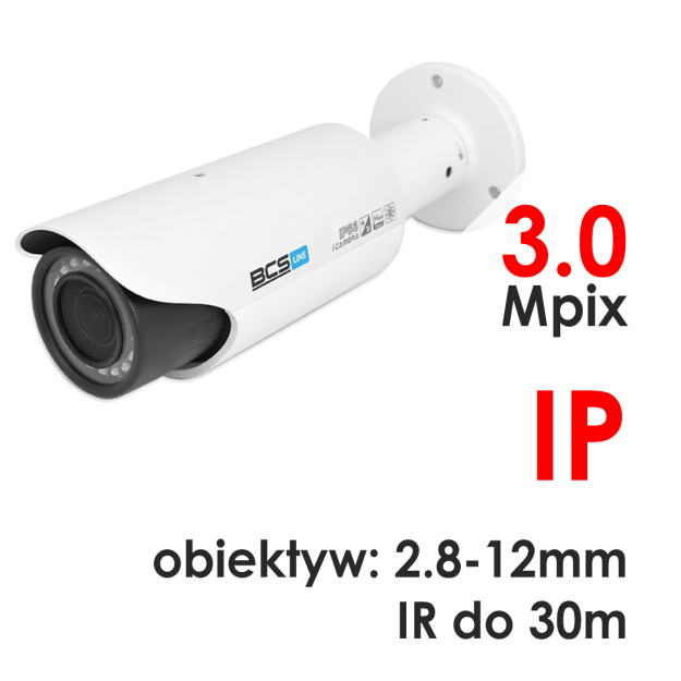 BCS-TIP5300IR-E - Kamera tubowa 3.0 Mpix IP 2.8-12mm IR 30m - BCS
