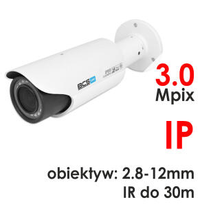 BCS-TIP5300IR-E - Kamera tubowa 3.0 Mpix IP 2.8-12mm IR 30m - BCS