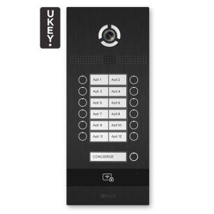 BI-12FB BLACK - Panel bramowy IP, 12-lokatorski, UKEY, SIP 2.0 - BasIP | 5060514913208
