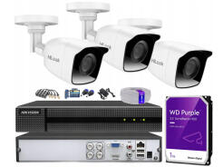 Zestaw do monitoringu TurboHD, 3 kamery 5Mpx, rejestrator 4ch - HiLook by Hikvision | TVICAM-B5M + DVR-4CH-4MP