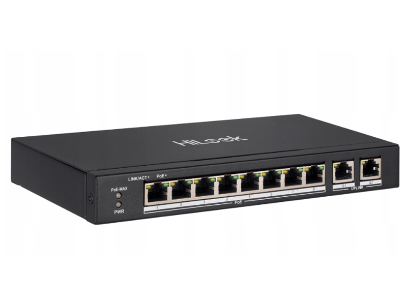 SW-10-POE - Switch PoE 8+2, 8x PoE, 60W - Hilook by Hikvision | SW-10-POE