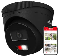 IPC-T260HA-LU BLACK  - Kamera kopułkowa IP 6Mpx, 2.8mm, Mikrofon, Smart Hybrid Light, MD2.0 - Hilook by Hikvision | IPC-T260HA-LU BLACK