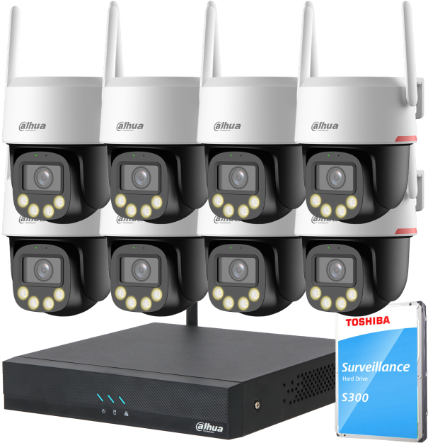 Zestaw do Monitoringu WiFi 8Mpx, 8 Kamer P8F-PV-PRO, WizColor, Autotracking, Audio, WiFi - DAHUA | P8F-PV-PRO(X8) WiFi KIT