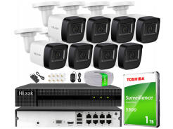 Zestaw do Monitoringu IP 4Mpx , 8 Kamer IP, Rejestrator 8ch PoE - HiLook by Hikvision | IPCAM-B4-P + NVR-8CH-4MP/8P