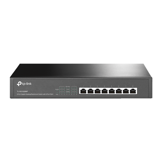 TL-SG1008MP- Switch gigabitowy do monatużu w szafie rack, 8-portów, PoE+- TP-Link | TL-SG1008MP