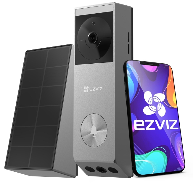 EP3x Pro - Wideodzwonek bezprzewodowy z zasilaniem solarnym, 3MP+2MP, WiFi, 5200mAh - Ezviz | 6941545633954