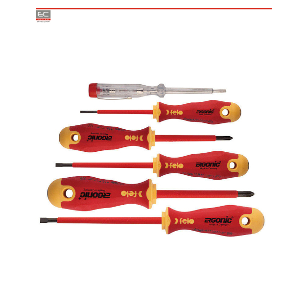 Zestaw 5 wkrętaków Ergonic VDE + próbnik - FELO | FL41396398