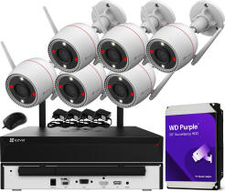 Zestaw Monitoringu WiFi 5Mpx, 6 Kamer zewnętrznych H3c 3K, Dual Light, Audio - EZVIZ | H8c 3K (x6) WIFI KIT