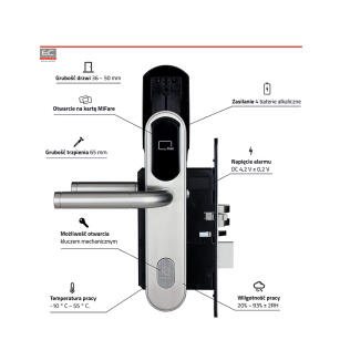 Elegant - Elektroniczny zamek na kartę MiFare systemu jednego klucza - Be-Tech | Zamek Be-Tech Elegant