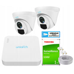 Zestaw Monitoringu IP UNIARCH 2Mpx 2 Kamery IPC-T122-APF28 | IPC-T122-APF28 + NVR