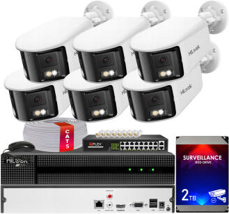 Zestaw do Monitoringu IP 8Mpx, 6 Kamer IPC-B480HAD-LUF/SL Smart Hybrid Light, MD2.0, Live Guard - HiLook by Hikvision | IPC-B480HAD-LUF/SL(x6) POE KIT