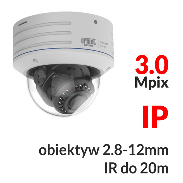 SL536NV/DS-P - Kamera kopułkowa 3.0 Mpix IP 2.8-12mm IR 20m - Miwi Urmet
