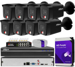 Zestaw do Monitoringu IP 6Mpx, 8 Kamer IPC-HFW1639TC-A-IL-0280B-S6 BLACK, Dual Light, PoE - DAHUA | IPC-HFW1639TC-A-IL-0280B-S6 BLACK(X8) POE KIT