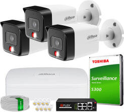 Zestaw do Monitoringu IP 6Mpx, 3 Kamery IPC-HFW1639TC-A-IL-0280B-S6, Dual Light, PoE - DAHUA | IPC-HFW1639TC-A-IL-0280B-S6(X3) POE KIT