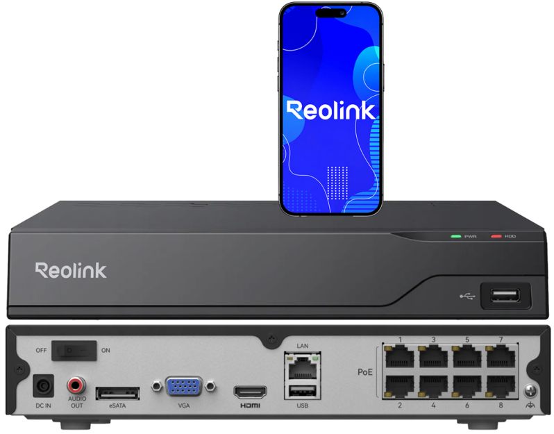 RP-PN8-NHD - Rejestrator IP NVR 12-kanałowy, 8x PoE, do 16MPx, HDMI 4K, 32TB, AI - Reolink | 6978285031917