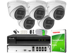 Zestaw do Monitoringu IP 4Mpx , 5 Kamer IP, Rejestrator 8ch PoE - HiLook by Hikvision | IPCAM-T4-P + NVR-8CH-4MP/8P