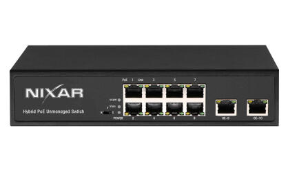 NX-S1200P-8G2G - Switch PoE 8+2, 1x HiPoE, Full Gigabit 1000Mbps, 150W - NIXAR | 5904035373359
