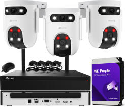 Zestaw Monitoringu WiFi 5Mpx+5Mpx, 3 Kamery Obrotowe H9c 3K, Dual Light + Autotracking, Audio - EZVIZ | H9c 5Mpx+5Mpx (x3) WIFI KIT