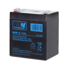 MW 5-12 - Akumulator 12V, 5Ah - MW Power | MW 5-12