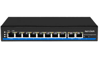 NX-S1100P-8F2F - Switch PoE 8+2 10/100Mbps, 1x HiPoE, 120W - NIXAR | 5904035373137