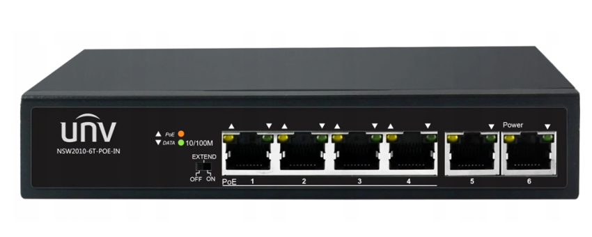 NSW2010-6T-POE-IN  - Switch PoE 4+2 10/100Mbps, 65W - UNIARCH by Uniview | 8592457224235