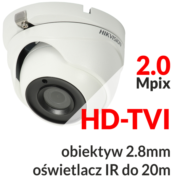 DS-2CE56H0T-ITPF - Kamera kopułkowa 4w1, 5Mpx, 2.8mm, IR20m - Hikvision | DS-2CE56H0T-ITPF