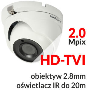 DS-2CE56H0T-ITPF - Kamera kopułkowa 4w1, 5Mpx, 2.8mm, IR20m - Hikvision | DS-2CE56H0T-ITPF