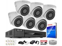 Zestaw do Monitoringu IP 5Mpx 6 Kamer IPCAM-T5 - HiLook by Hikvision | IPCAM-T5 + NVR-8CH-5MP/8P