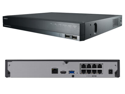 XRN-820S - Rejestrator 8-kanałowy IP, do 32Mpx, 2xHDD, H.265, PoE, Wisenet X - Hanwha Techwin | XRN-820S