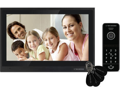 RM-T402HD BLACK/RC-411HD-CK - Zestaw wideodomofonowy z czytnikiem RFID oraz klawiaturą numeryczną, analogowy, 2Mpx, WiFi, LAN, microSD - Revizoom | RM-T402HD BLACK/RC-411HD-CK