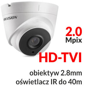 DS-2CE56D7T-IT3 - Kamera kopułkowa 2.0 Mpix HD-TVI 2.8mm IR 40m WDR - HIKVISION | DS-2CE56D7T-IT3