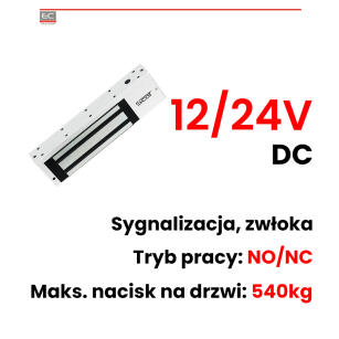 EL-1200TSL2 - Zwora elektromagnetyczna 540kg z sygnalizacją i zwłoką czasową - SCOT | EL-1200TSL2