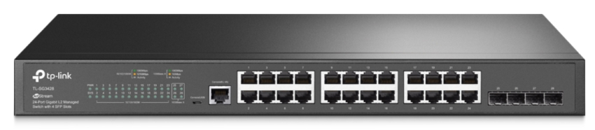 SG3428 - Przełącznik zarządzalny L2 JetStream, 24 porty Gb, 4 sloty SFP - TP Link | SG3428